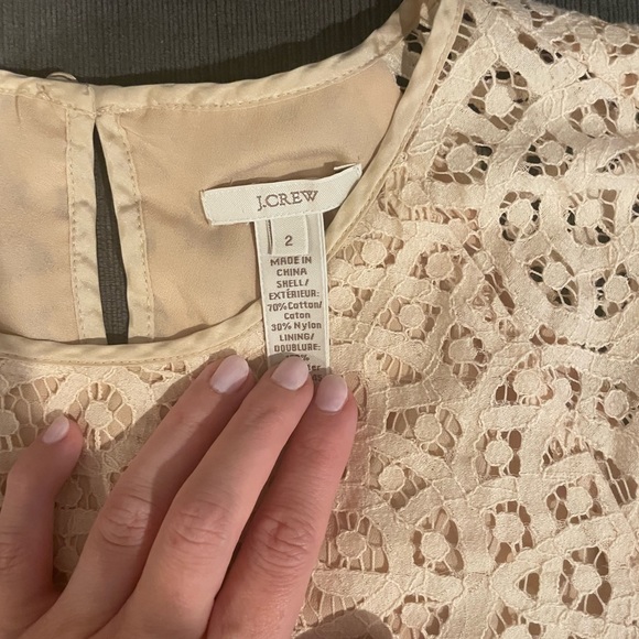 Gently used J. Crew lace ivory shirt. - Picture 3 of 5